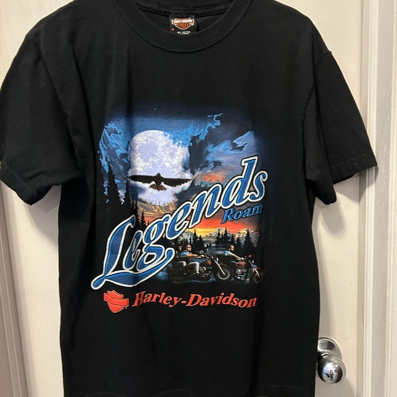 Vintage Harley-Davidson Black Biker Graphic Tee West LA , CA Size Medium - Picture 3 of 14